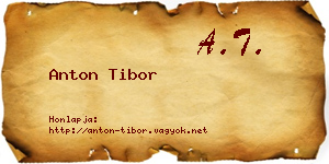 Anton Tibor névjegykártya